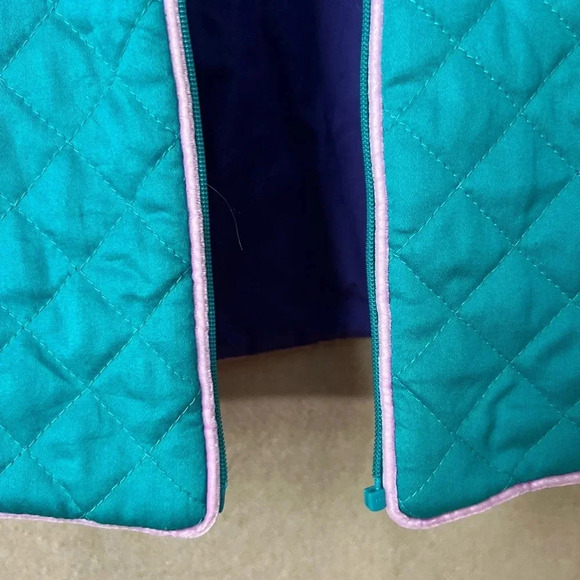 Heartstrings Girls' Quilted Jacket Size 4 Blue with Floral Accents Broken Zipper - Picture 7 of 15
